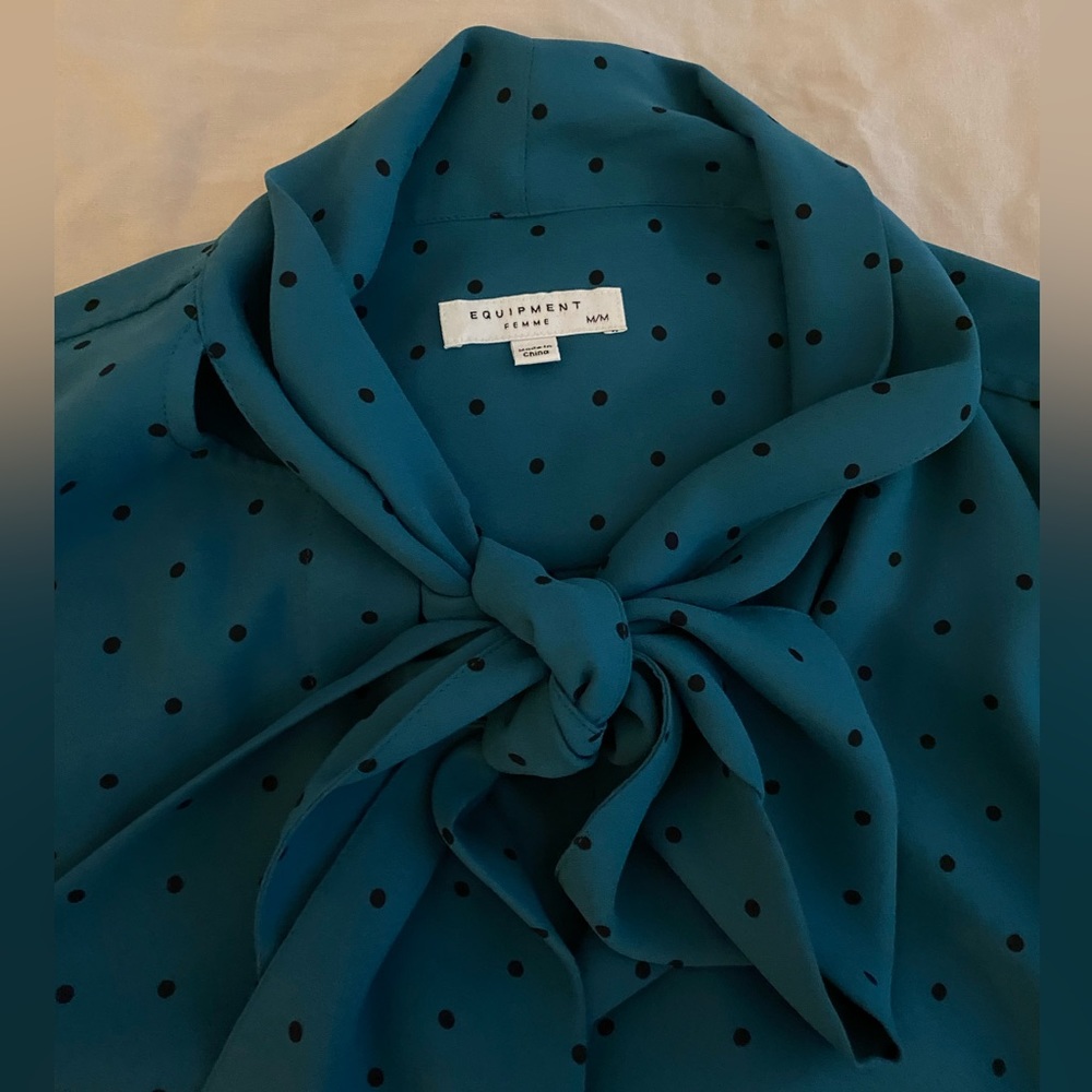 Equipment Essential Tie Neck Silk Blouse - Picture 2 of 5